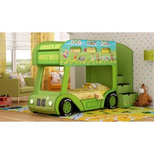 Кровать Автобус Мадагаскар Люкс (Зеленый)