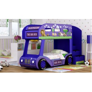 Кровать Автобус Мадагаскар Люкс (Синий)
