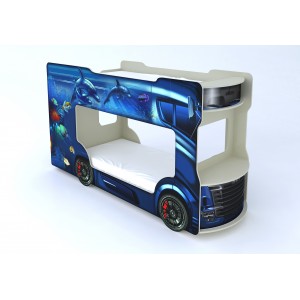 Кровать "Автобус" синяя