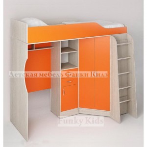 Кровать чердак Фанки Кидз 7 (Оранжевый)