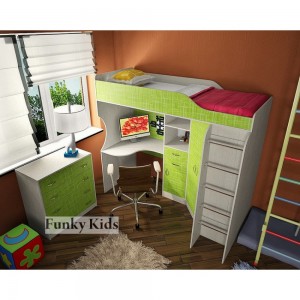 Кровать чердак Фанки Кидз 7 (Зеленый)