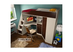 Кровать чердак Фанки Кидз 7 (Венге)