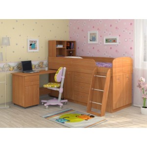 Кровать чердак Дюймовочка (Ольха)