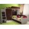 Кровать чердак с выдвижным столом Фанки Кидз-4 (Венге+Сосна Лоредо)