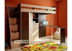Кровать чердак Фанки Соло 1 (Венге+Бук)