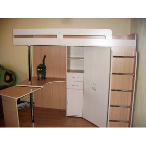 Кровать чердак Фанки Соло 2 (Бук+Дуб кремона)