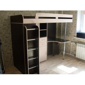 Кровать чердак Фанки Соло 2 (Венге+Дуб кремона)