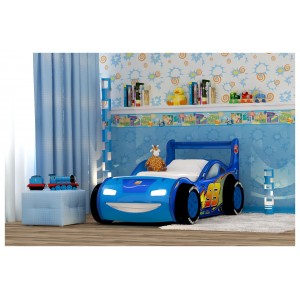 Кровать Молния 3D (синий)