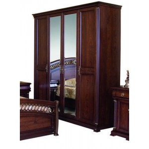 Нотти Шкаф 4-дверный M&K 9901 4 DOORS WARDROBE WITH MIRROR (ТЁМНЫЙ ОРЕХ)