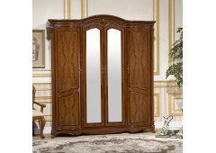 Шкаф 4-дверный M&K Виолетта с зеркалами 206х62х225 см (RED CHERRY)