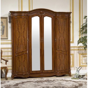 Шкаф 4-дверный M&K Виолетта с зеркалами 206х62х225 см (RED CHERRY)