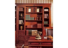 Шкаф книжный M&K С05 4-х дверный без карнизов (RIGHT) 185х44х220 см (Темный орех)