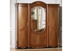 Шкаф 4-х дверный M&K Юлиана с зеркалом (Темный орех)
