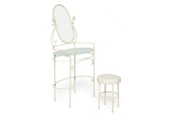 Туалетный столик с пуфиком M&K 9909 (Античный белый)