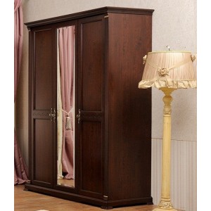 Нотти Шкаф 3-дверный M&K 9901 3 DOORS WARDROBE WITH MIRROR (ТЁМНЫЙ ОРЕХ)