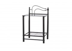 Тумба прикроватная M&K "ДУЭТ" 8033-GLS-ST-R (Черный металл)
