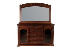 Сервант M&K С05 с зеркалом 160х45х190 см (Темный орех)