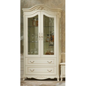 Витрина M&K "Милано" 2-D Cellaret 2-дверная 110х46х215 см (Слоновая кость)