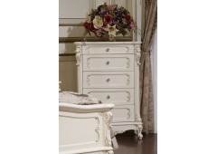 Комод M&K Глория с 5 ящиками, 78х45х110 см (МОЛОЧНЫЙ С ЗОЛОТОМ)