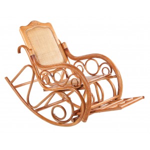 Кресло-качалка M&K 08065-1А с элементами дерева (Медовый)