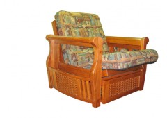 Кресло M&K LB 2074-D  HONEY OAK с ящиком (Ратан, медовый дуб)