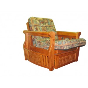 Кресло M&K LB 2074-D  HONEY OAK с ящиком (Ратан, медовый дуб)