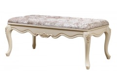Банкетка M&K "Милано" 8803 большая, ткань велюр (120х51х49 см) (Слоновая кость)