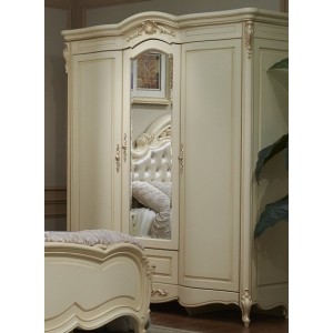Шкаф M&K "Милано" 8803-B 3-дверный с зеркалом 175х64х216 см (Слоновая кость)