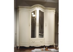 Шкаф M&K "Милано" 8803-B 4-дверный с зеркалами 209х64х224 см (Слоновая кость)