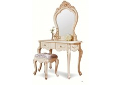 Туалетный столик с зеркалом M&K "Милано" БЕЗ БАНКЕТКИ 9903-C, 106х47х176 см (Слоновая кость)