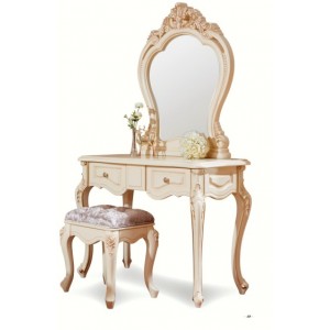 Туалетный столик с зеркалом M&K "Милано" БЕЗ БАНКЕТКИ 9903-C, 106х47х176 см (Слоновая кость)