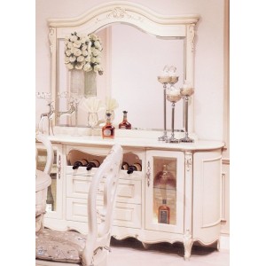 Сервант c зеркалом M&K "Милано" Buffet with mirror 185х56х210 см (Слоновая кость)
