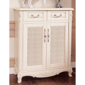 Тумба для обуви M&K "Милано" 92х39х111 см (Слоновая кость)