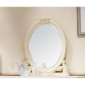 Зеркало для консоли M&K "Милано" овальное 82х90 см (Слоновая кость)