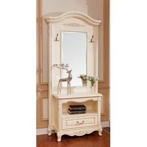 Прихожая с зеркалом M&K "Милано" 103,5х41,5х210 см (Слоновая кость)