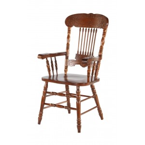 Стул M&K CCKD - 838 A HN GLAZE с подлокотниками (Темный орех)